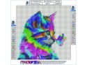 Haft Diamentowy, Obraz, Mozaika Diamentowa Diamond Painting, KOT Z MOTYLKIEM 30x30cm Haft Diamentowy, Obraz, Mozaika Diamentowa Diamond Painting, KOT Z MOTYLKIEM 30x30cm