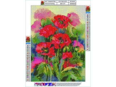 Haft Diamentowy, Obraz, Mozaika Diamentowa Diamond Painting, MAKI 30x40cm Haft Diamentowy, Obraz, Mozaika Diamentowa Diamond Painting, MAKI 30x40cm