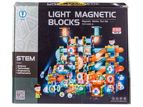 Świecące Klocki Magnetyczne, Tor Kulkowy Dla Kulek 292 Elementy Kulodrom Świecące Klocki Magnetyczne, Tor Kulkowy Dla Kulek 292 Elementy Kulodrom