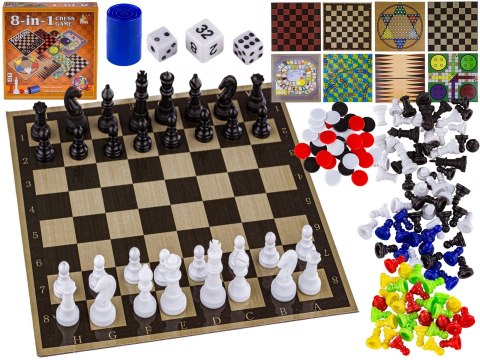 8w1 Gra Szachy Warcaby Chińczyk Zestaw Gier Planszowych 8w1 Gra Szachy Warcaby Chińczyk Zestaw Gier Planszowych