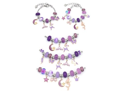 Zestaw Do Robienia Biżuterii Bransoletek Charmsy, 66el. + Kosmetyczka