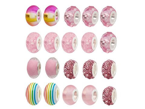 Zestaw Do Robienia Biżuterii Bransoletek Charmsy, 66el. różowe + Etui