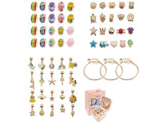 Zestaw Do Robienia Biżuterii Bransoletek Charmsy + Kuferek